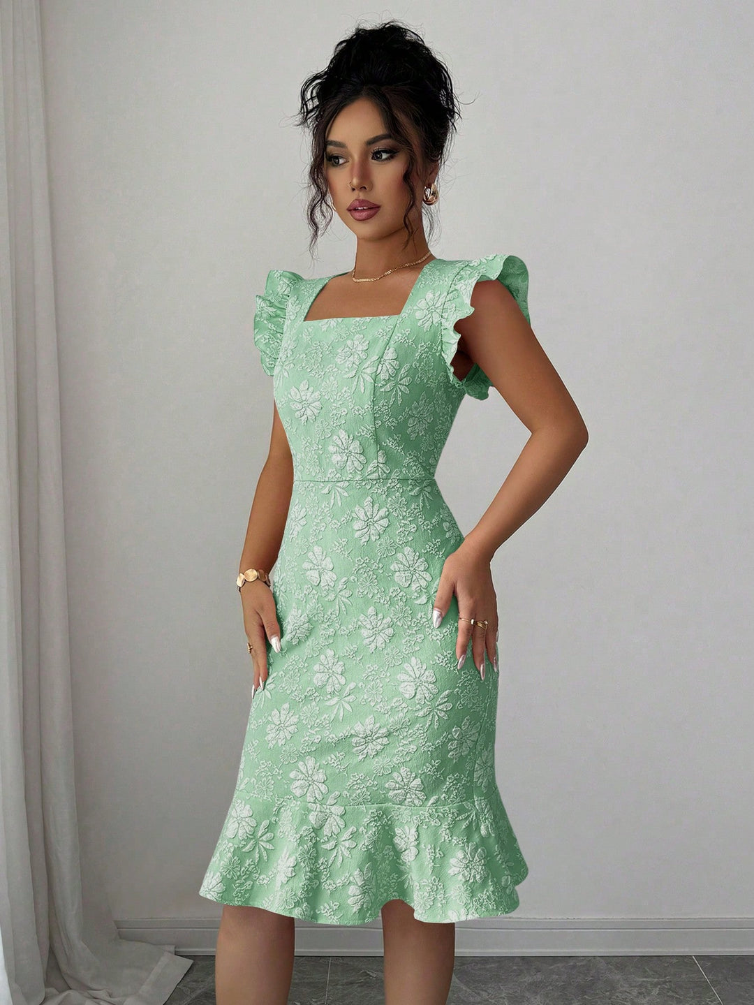Rochie midi SHEIN, turcoaz