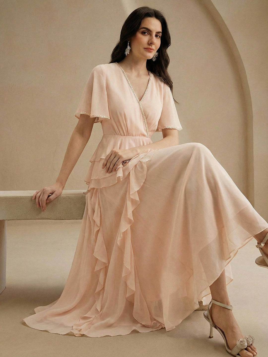 Rochie maxi SHEIN, portocaliu