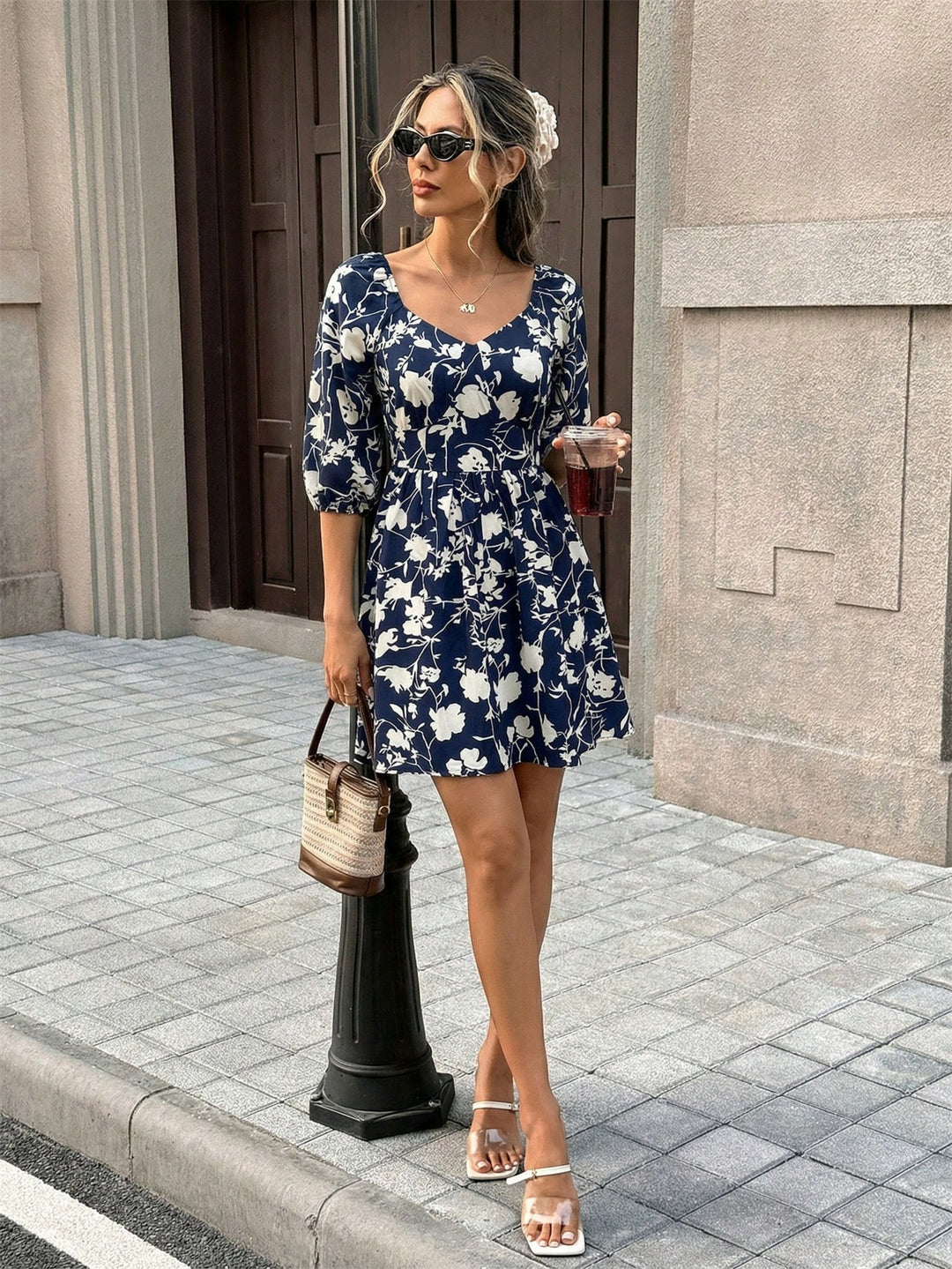 Rochie midi SHEIN, albastru