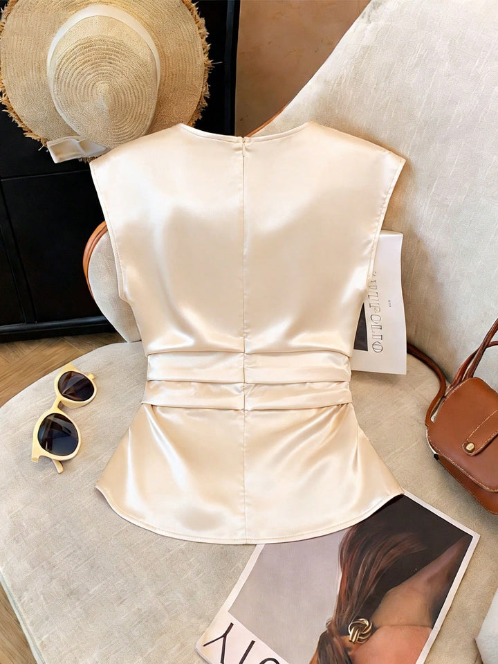 Bluza cu volane SHEIN, auriu