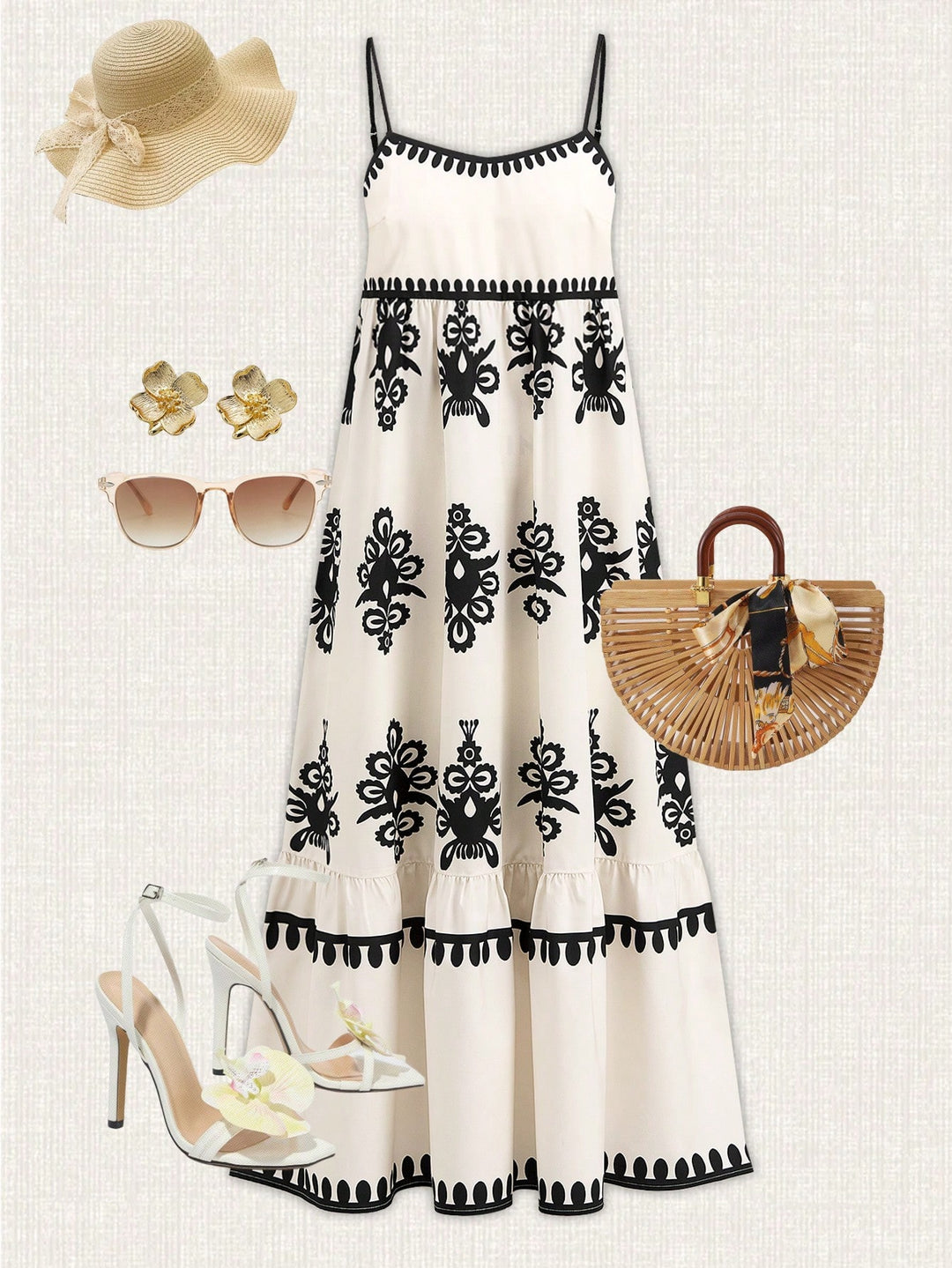 Rochie maxi SHEIN, bej