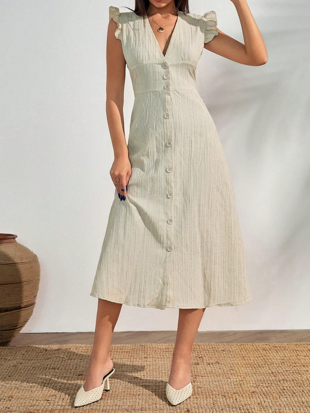 Rochie maxi SHEIN, bej
