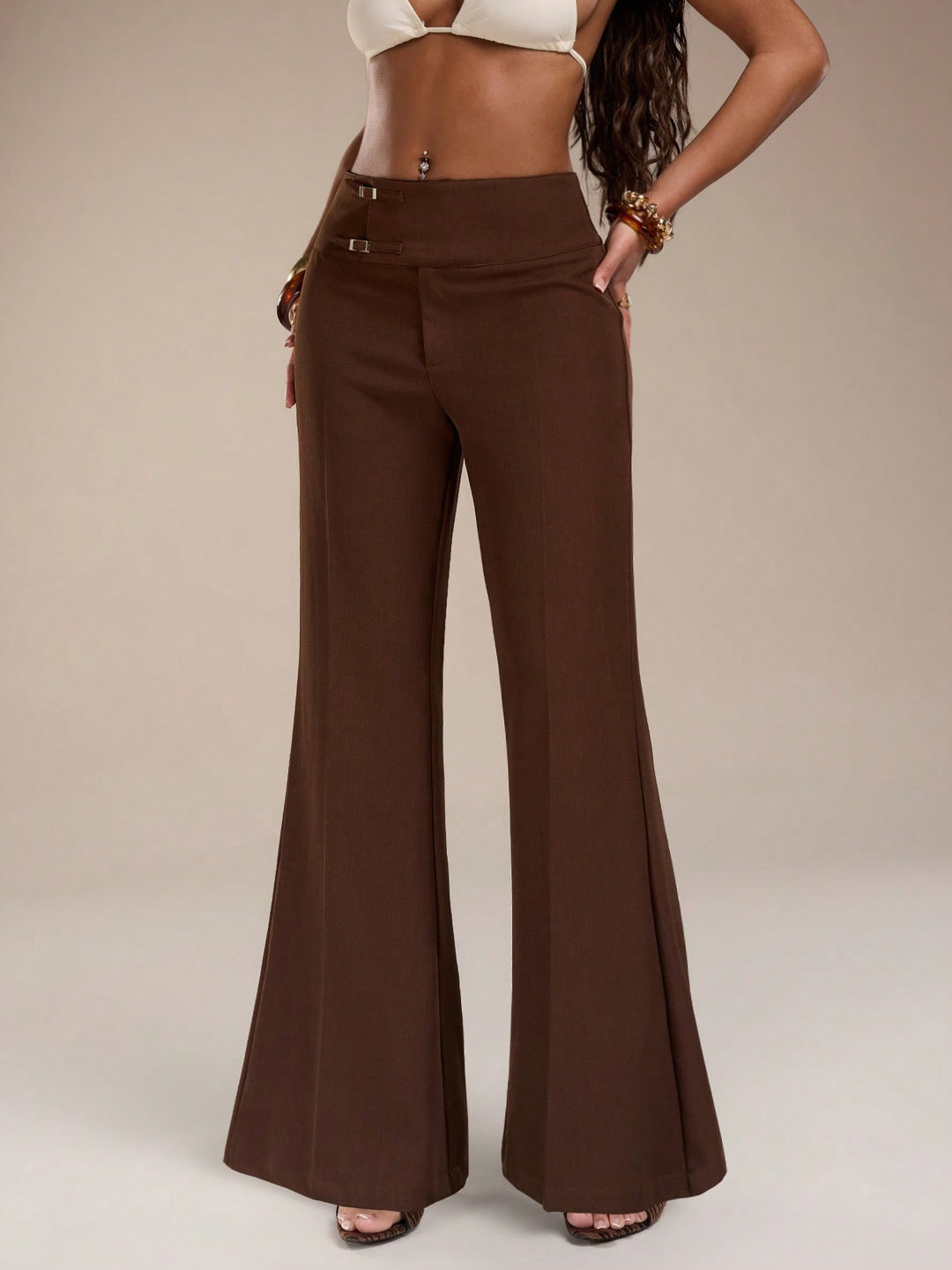 Pantalon SHEIN, maro