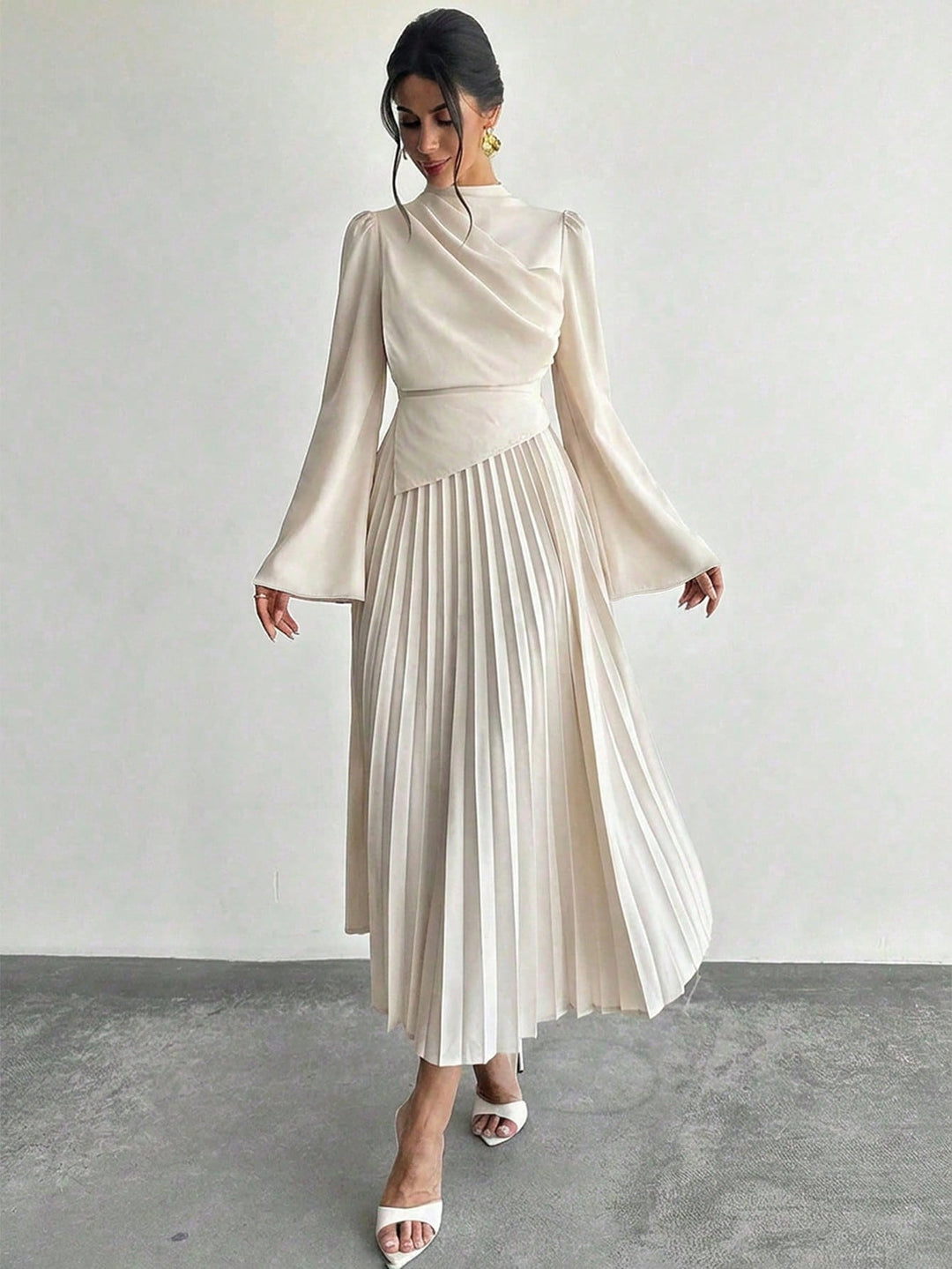 Rochie maxi SHEIN, crem