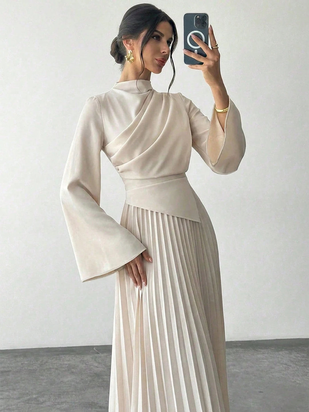 Rochie maxi SHEIN, crem