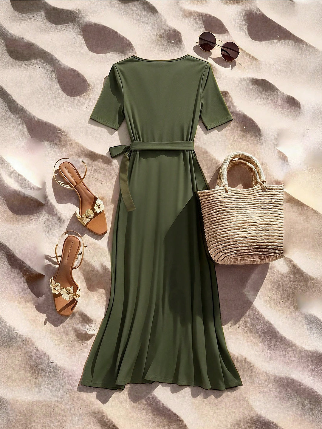 Rochie maxi SHEIN, kaki