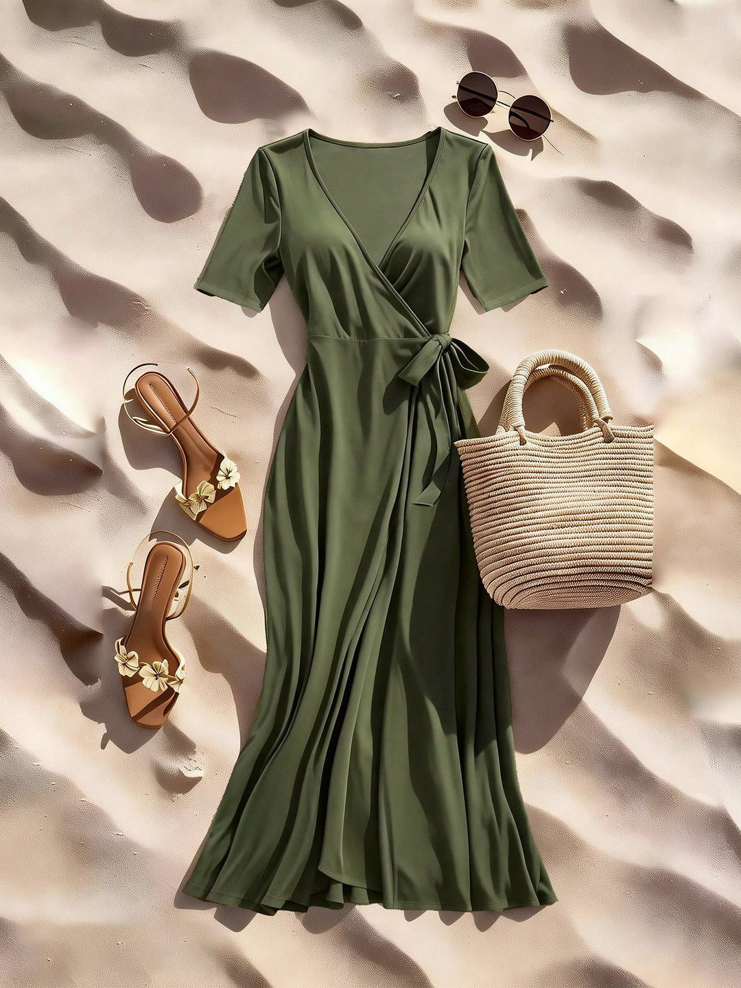 Rochie maxi SHEIN, kaki