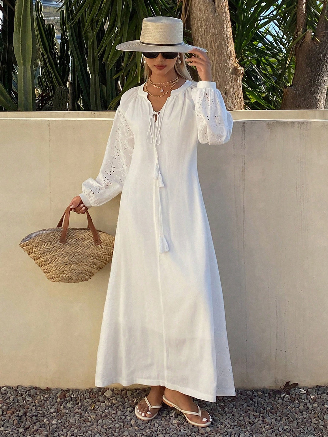 Rochie maxi SHEIN, alb