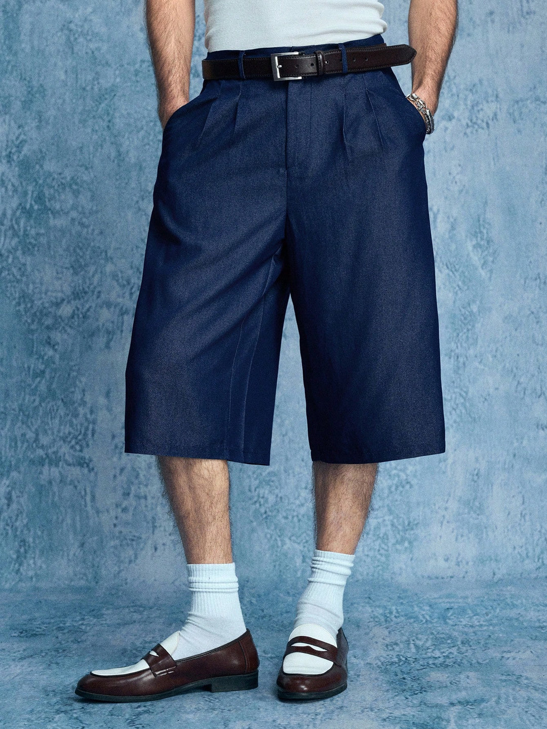 Pantaloni scurți SHEIN, albastru
