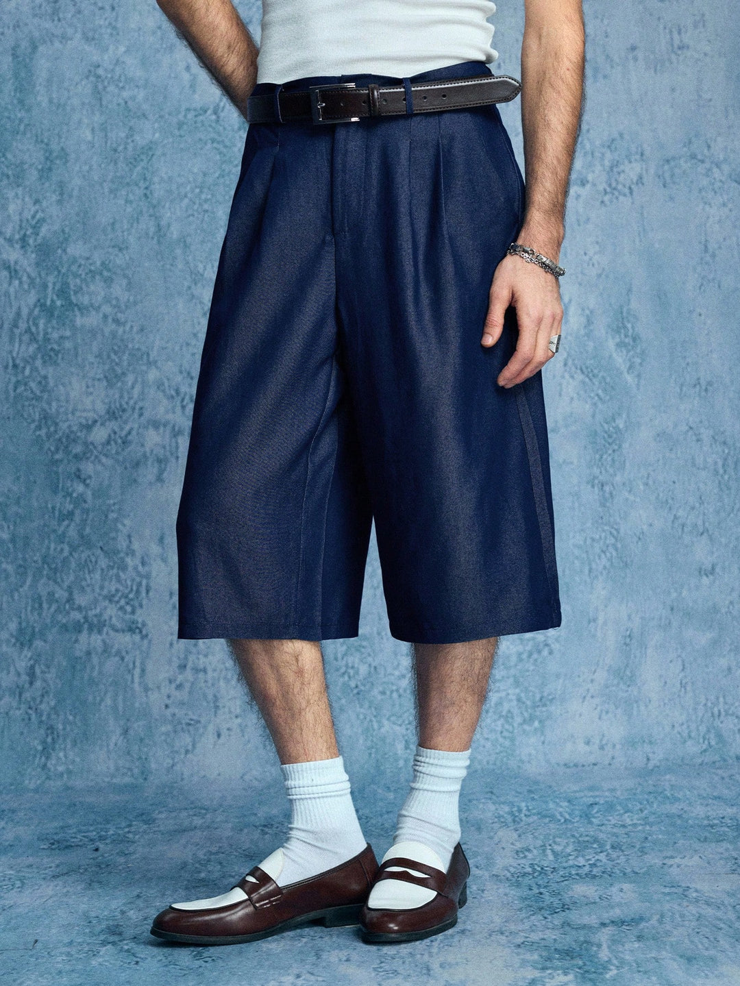 Pantaloni scurți SHEIN, albastru