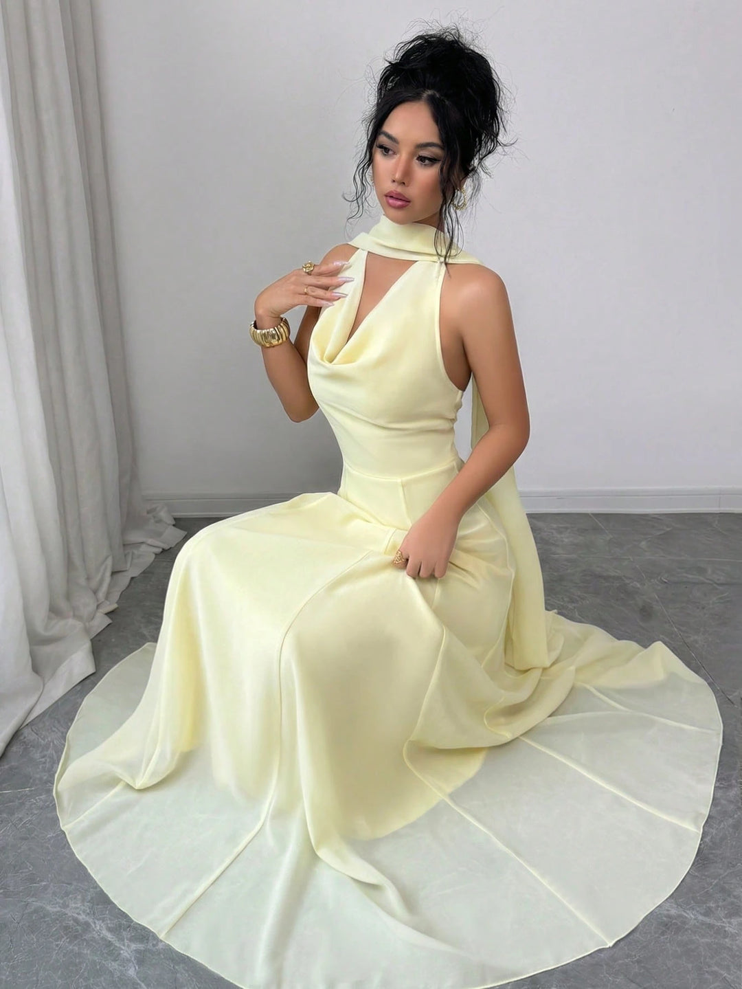 Rochie maxi SHEIN, galben