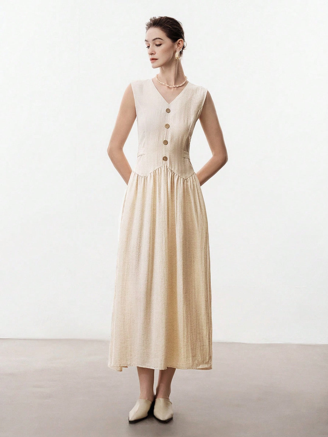 Rochie maxi SHEIN, bej