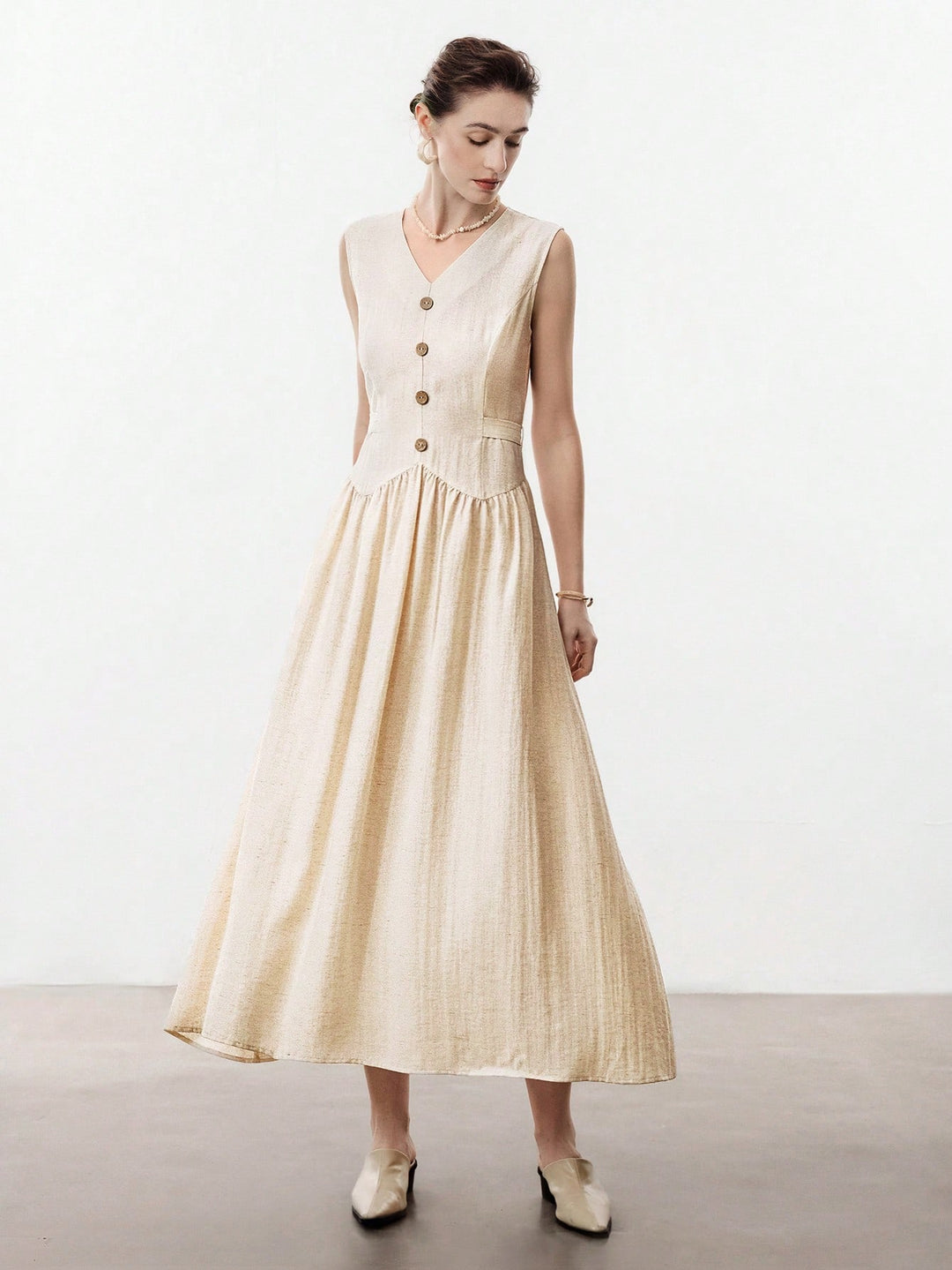 Rochie maxi SHEIN, bej