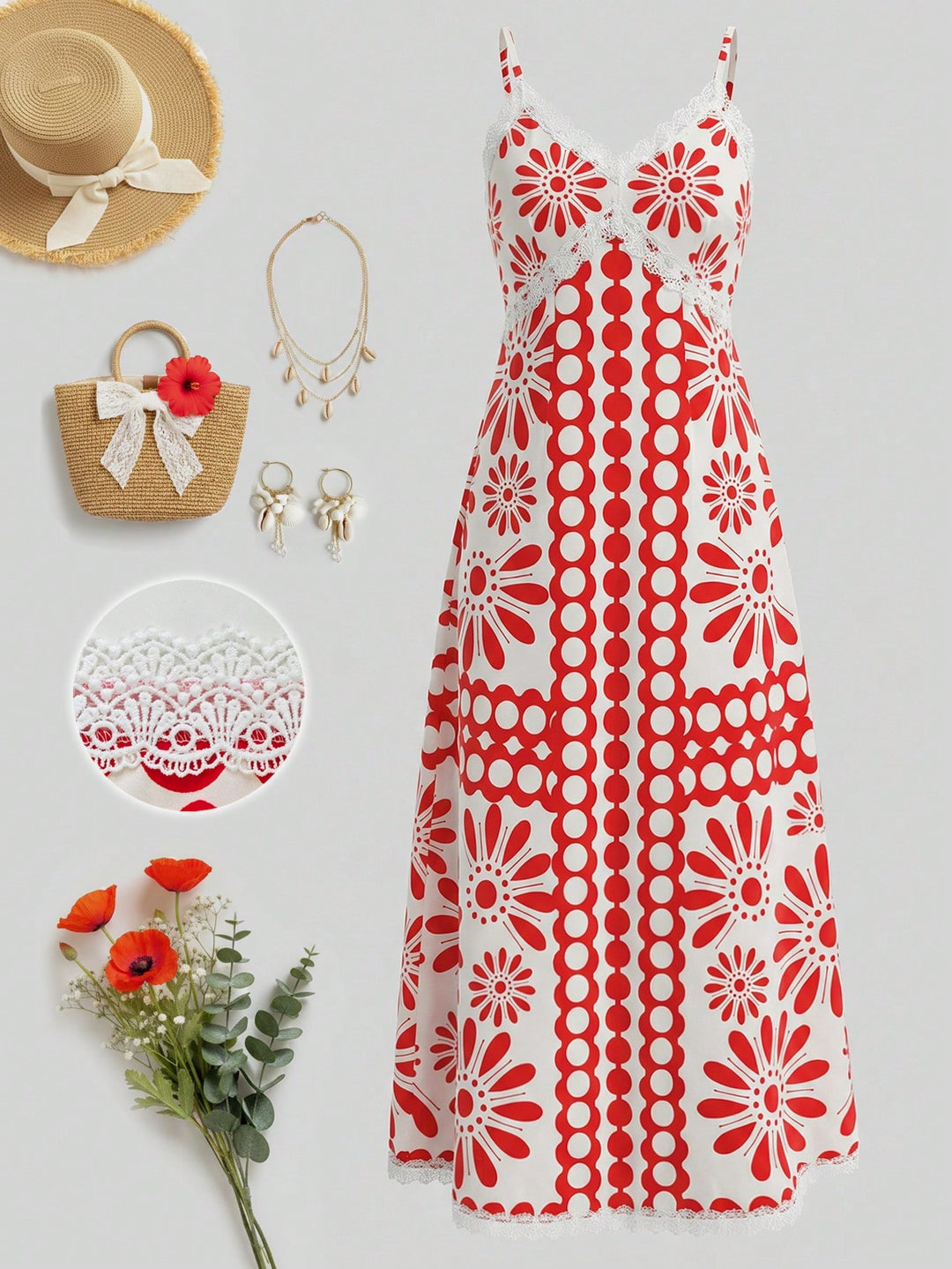 Rochie maxi SHEIN, roșu