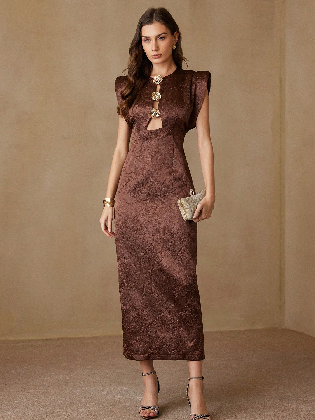 Rochie maxi SHEIN, maro