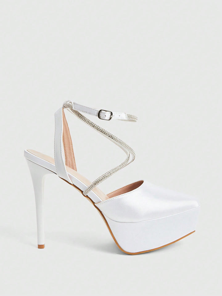 Pantofi cu toc SHEIN, alb