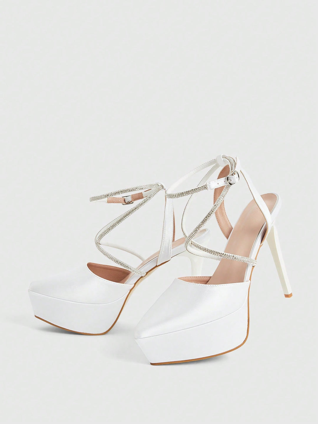 Pantofi cu toc SHEIN, alb