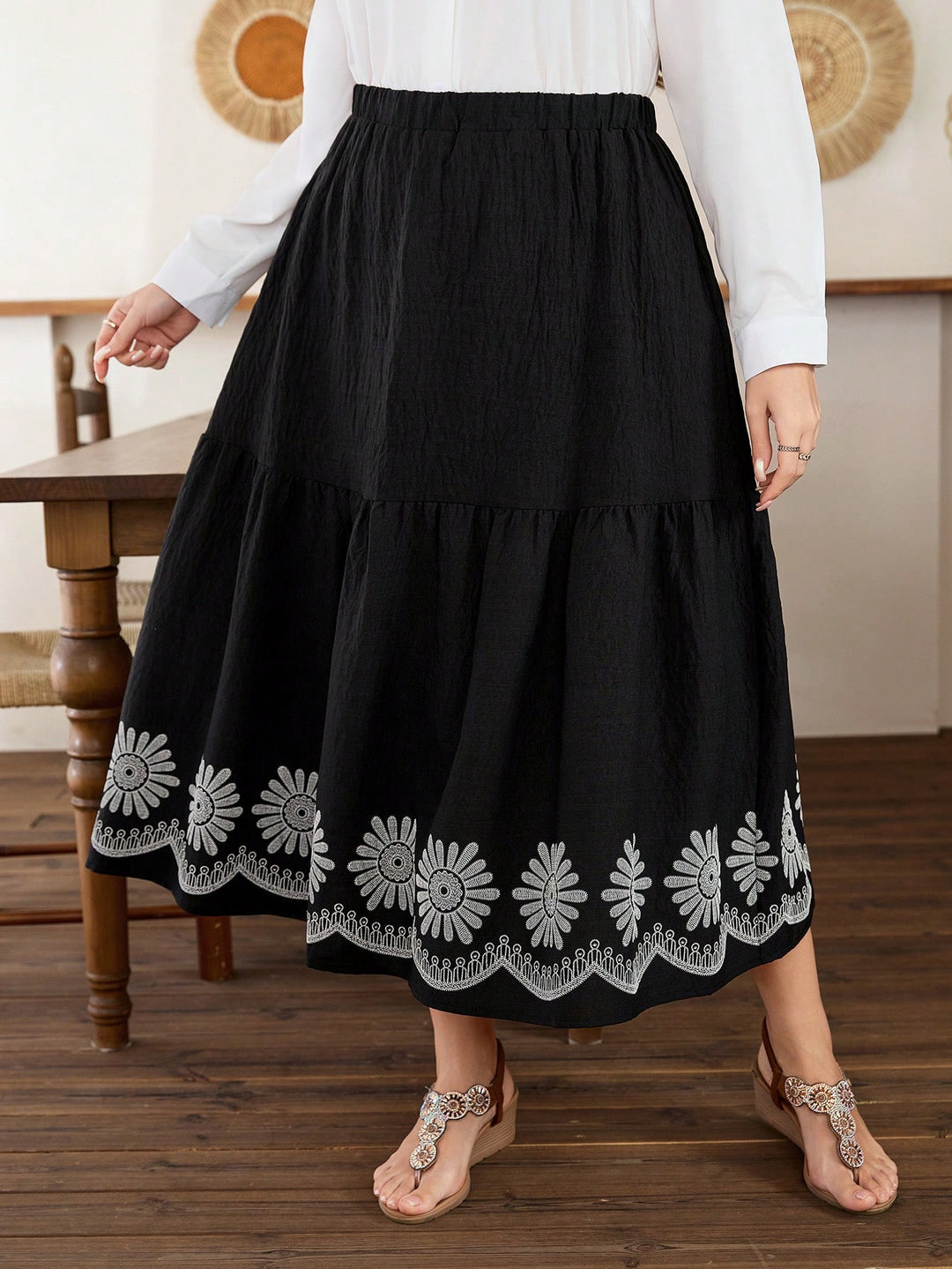 Fustă maxi SHEIN, negru