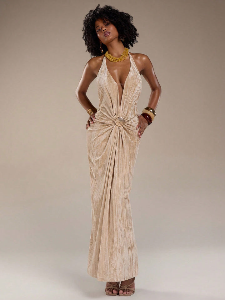 Rochie maxi SHEIN, kaki