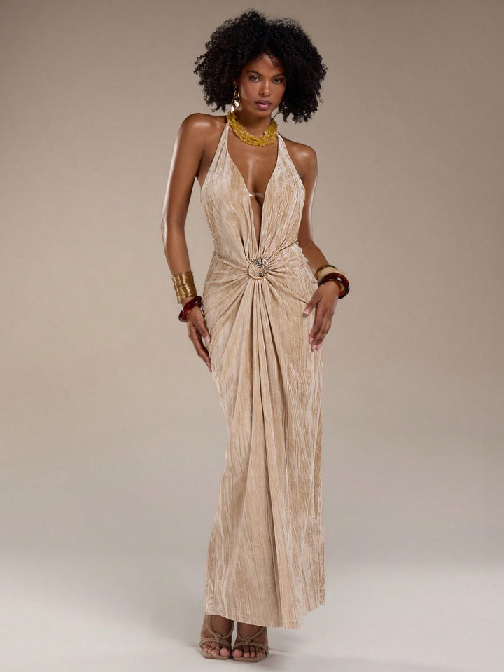 Rochie maxi SHEIN, kaki