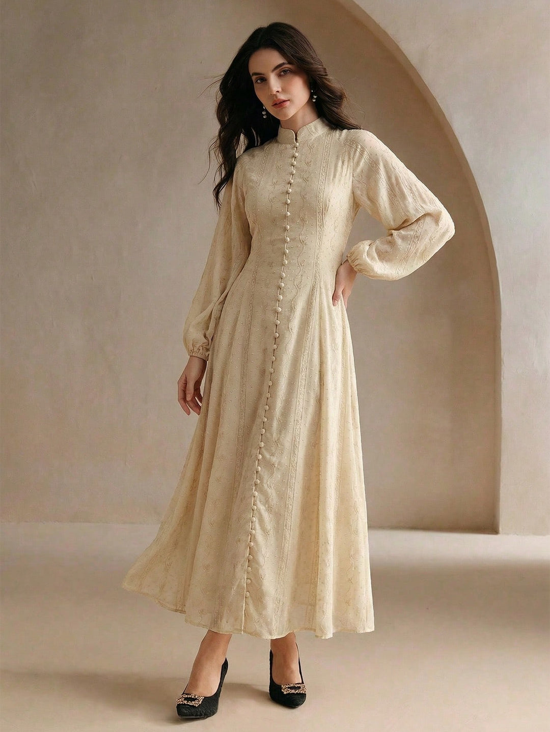 Rochie maxi SHEIN, bej