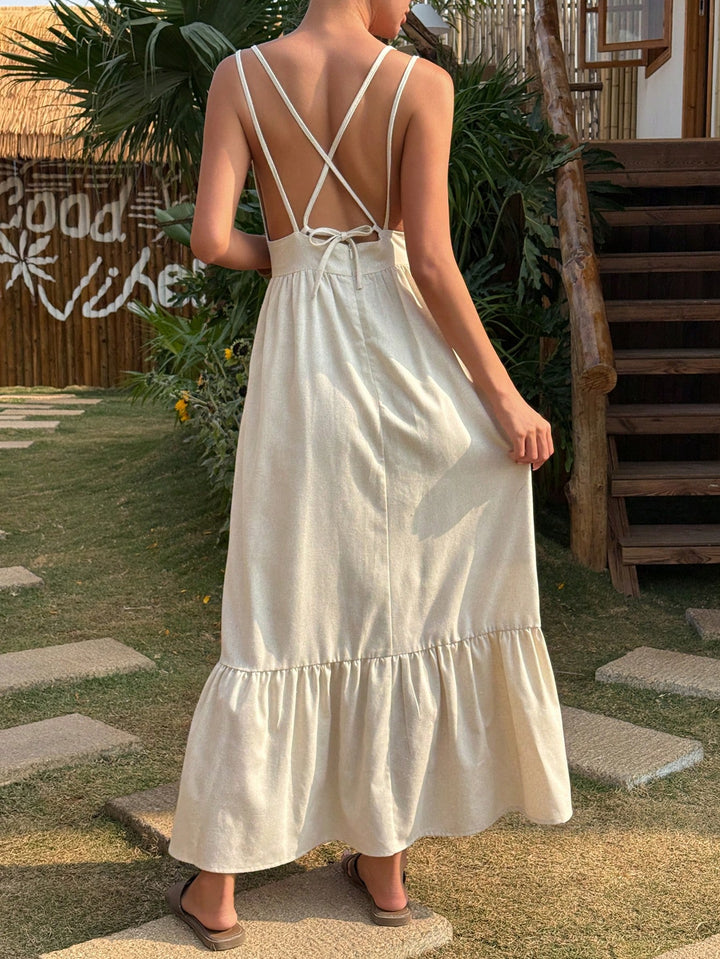 Rochie maxi SHEIN, crem