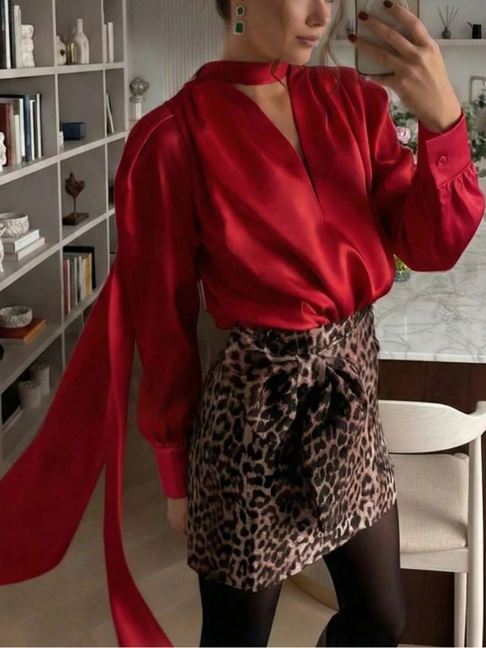 SHEIN póló, piros