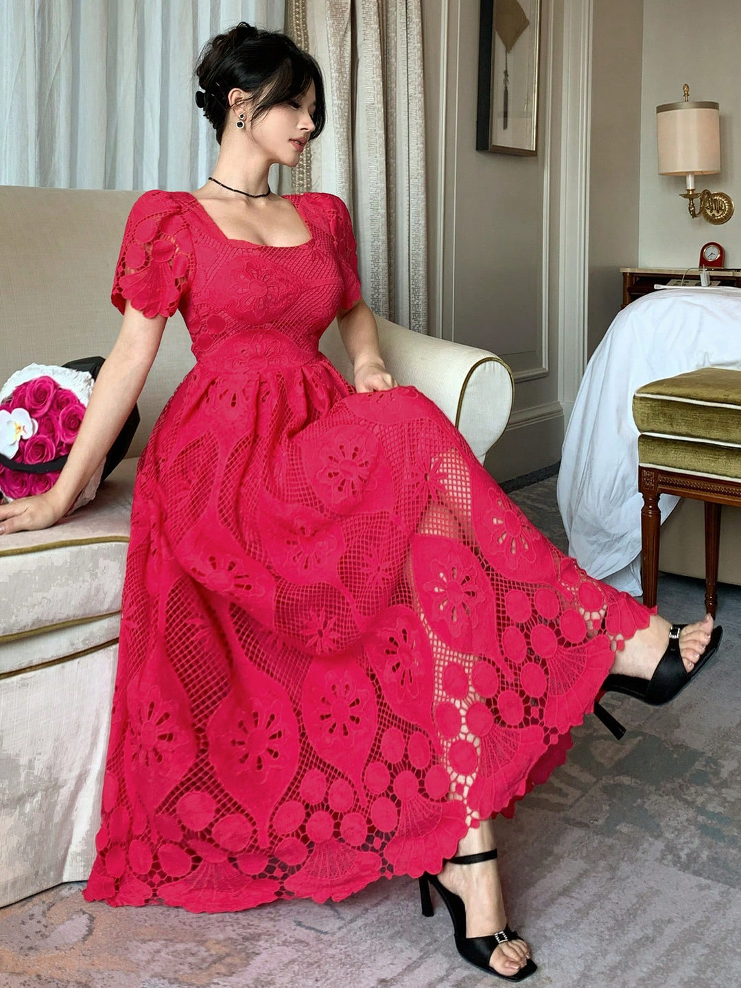 Rochie maxi SHEIN, roz
