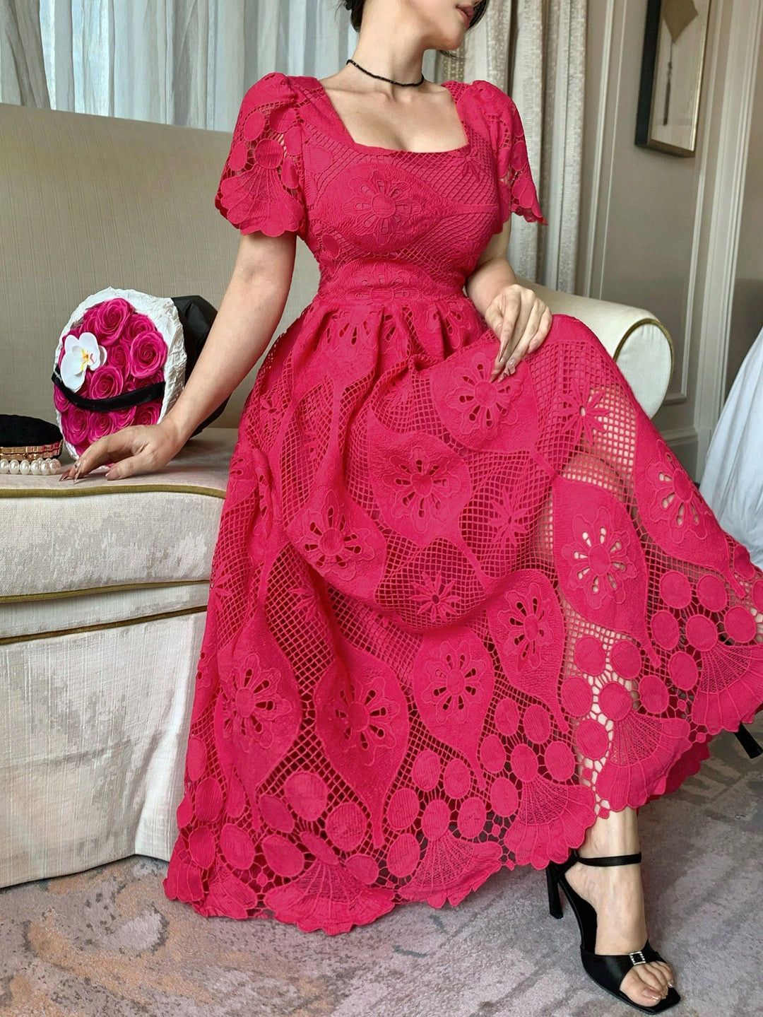 Rochie maxi SHEIN, roz
