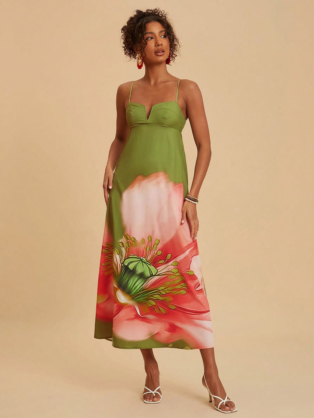 Rochie maxi SHEIN, verde