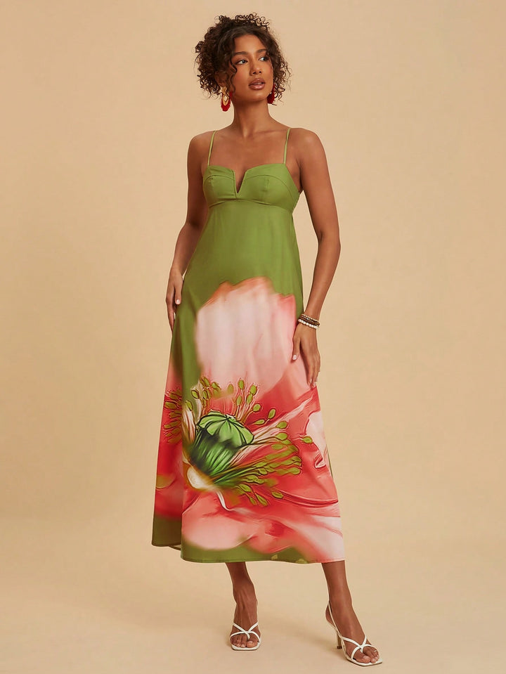 Rochie maxi SHEIN, verde