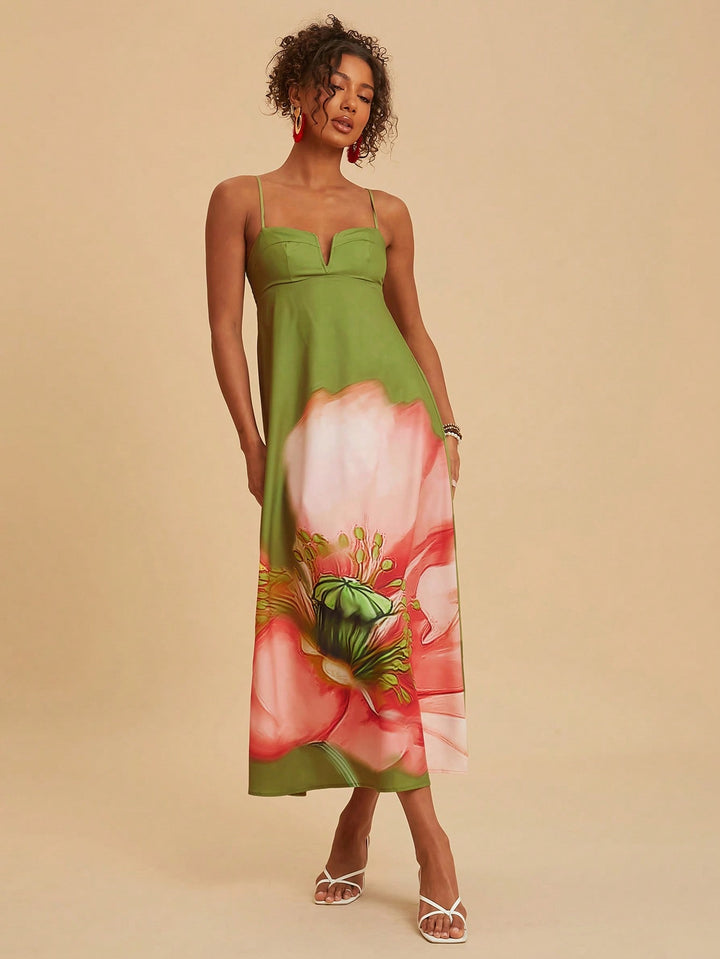 Rochie maxi SHEIN, verde