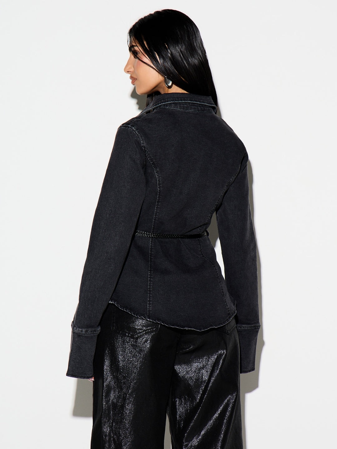 Jachetă denim SHEIN, negru