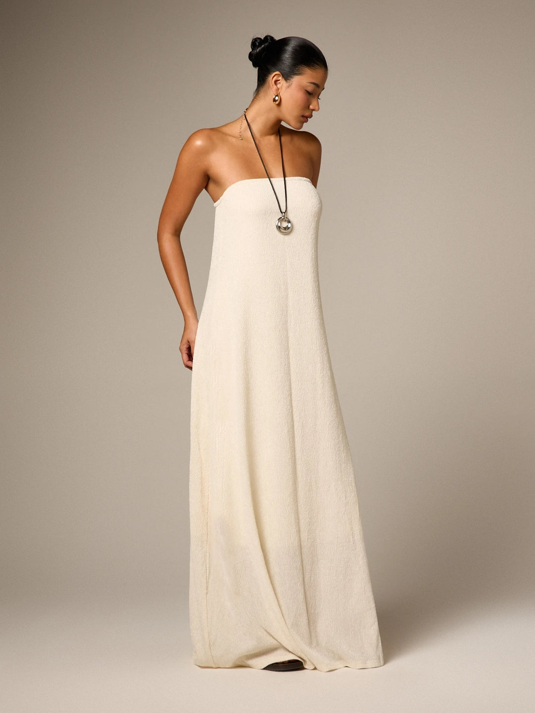 Rochie maxi SHEIN, crem
