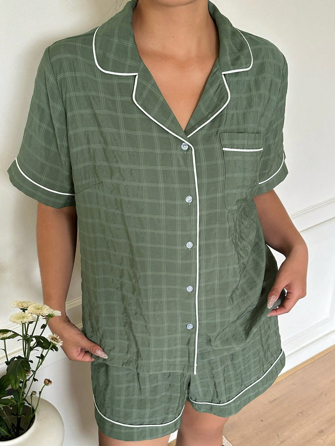 Set pijamale SHEIN, verde