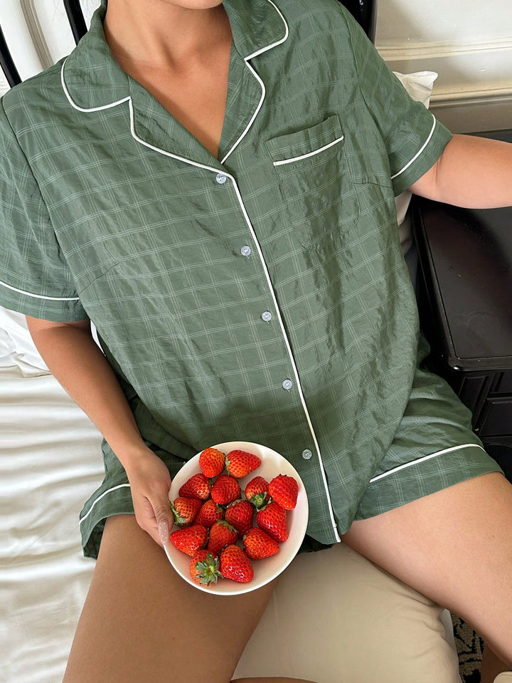 Set pijamale SHEIN, verde