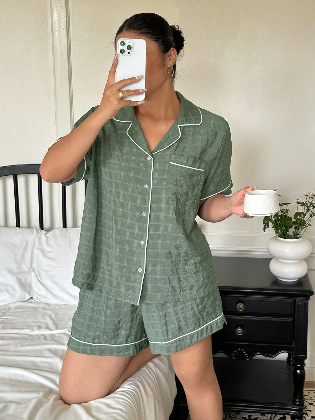 Set pijamale SHEIN, verde