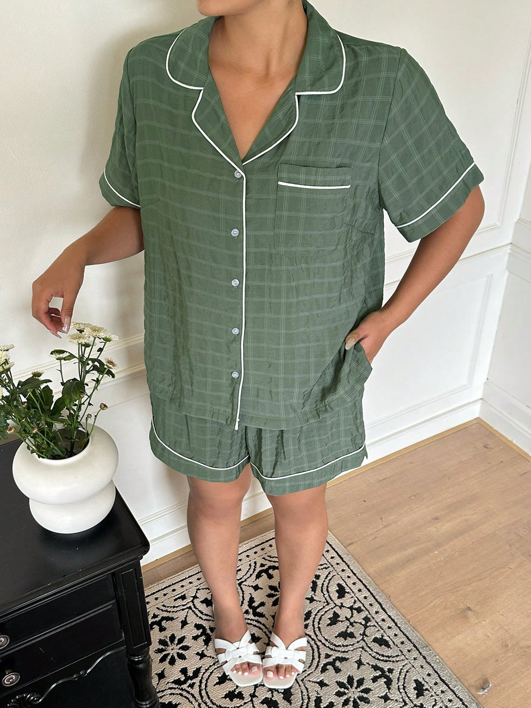 Set pijamale SHEIN, verde