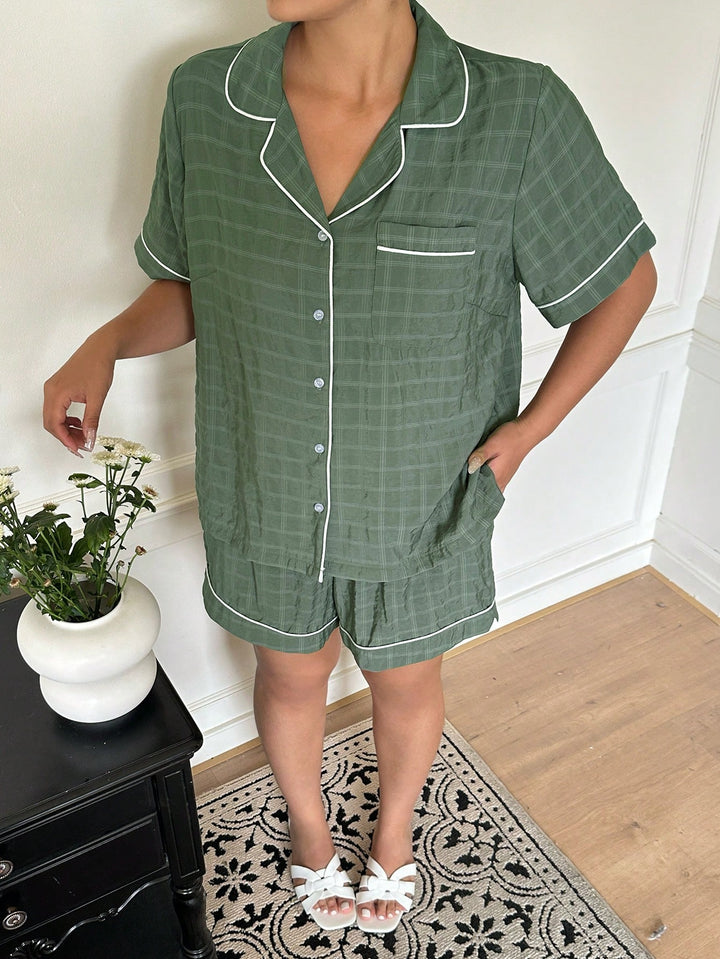 Set pijamale SHEIN, verde