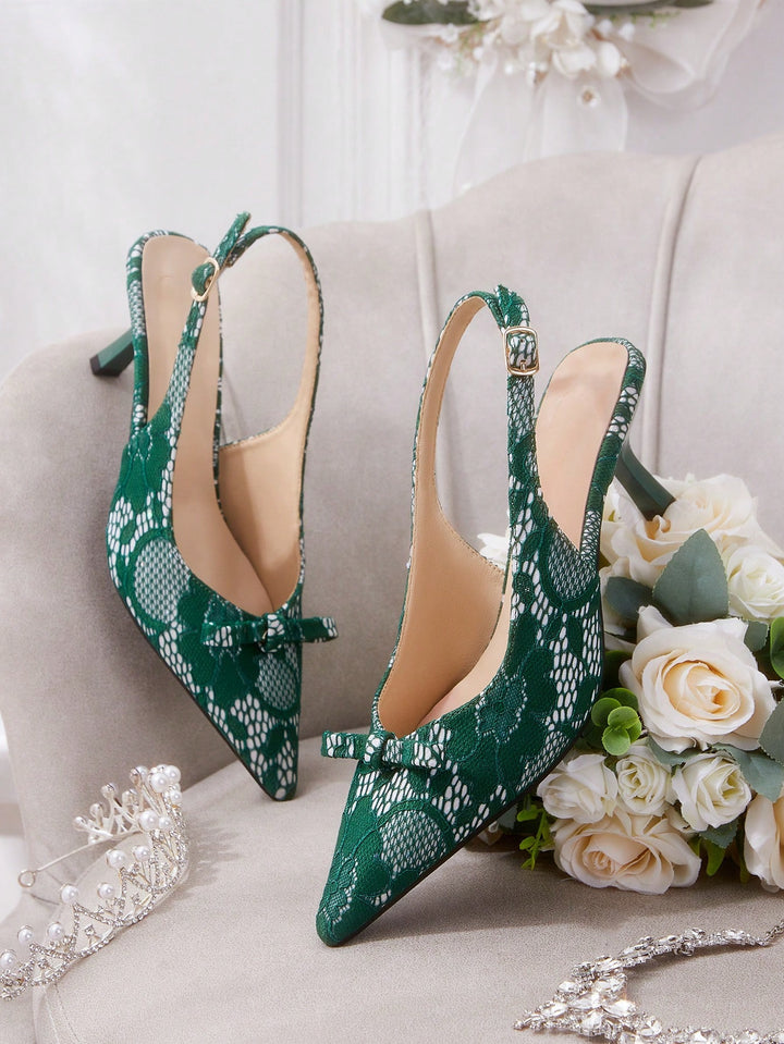 Pantofi cu toc SHEIN, verde
