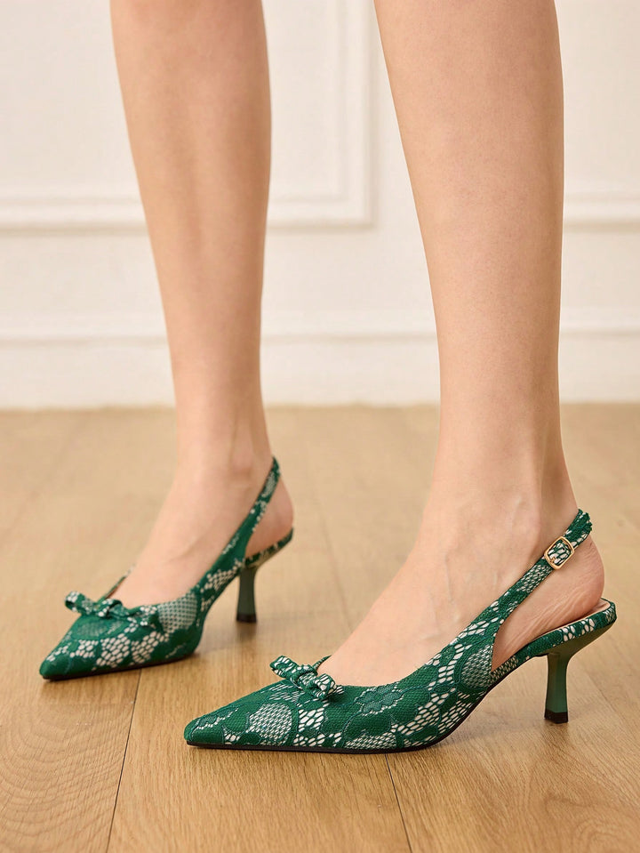 Pantofi cu toc SHEIN, verde
