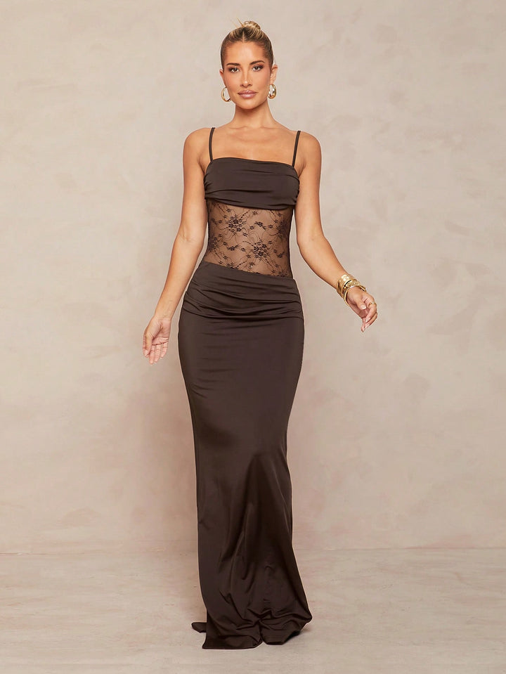 Rochie maxi SHEIN, maro