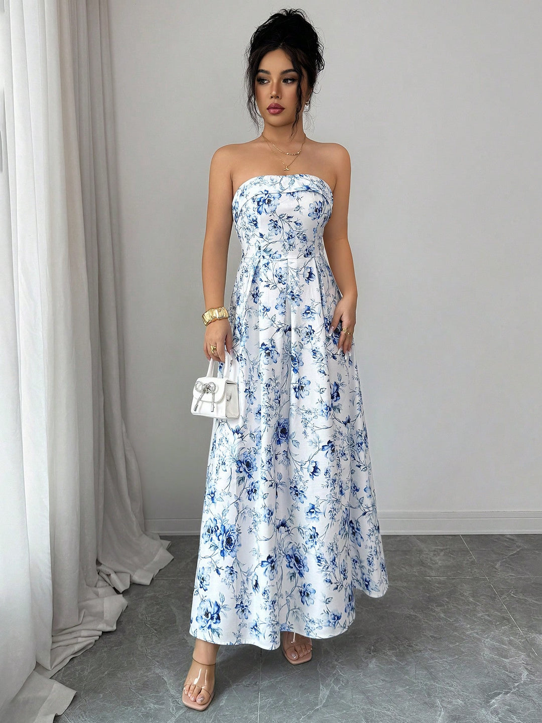 Rochie maxi SHEIN, albastru
