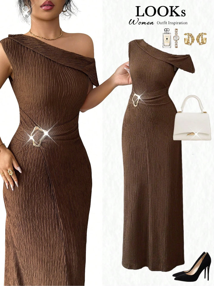 Rochie maxi SHEIN, maro