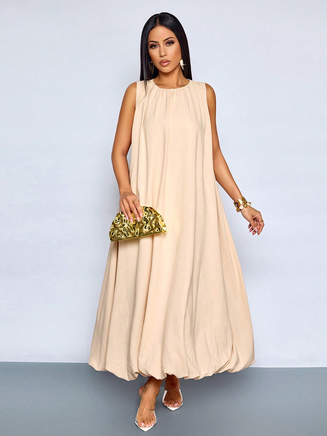Rochie maxi SHEIN, bej