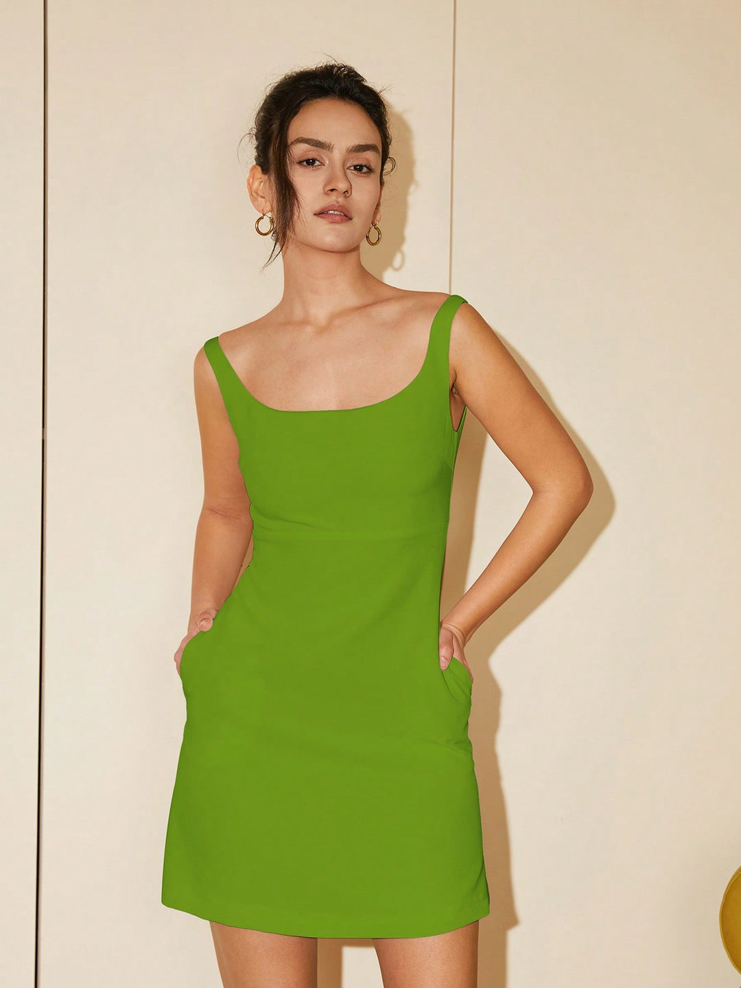 Rochie mini SHEIN, kaki