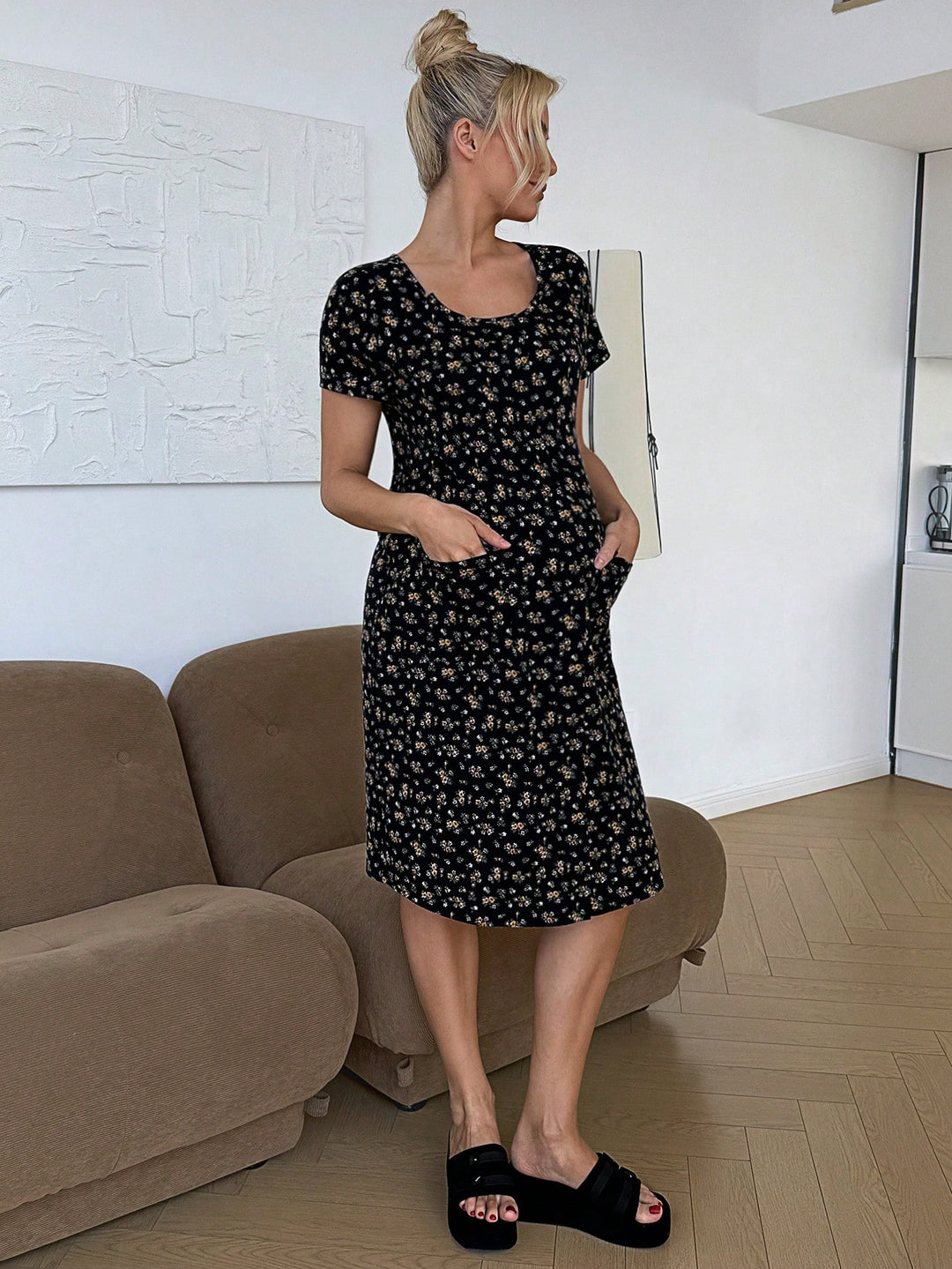 Rochie midi SHEIN, mix culori