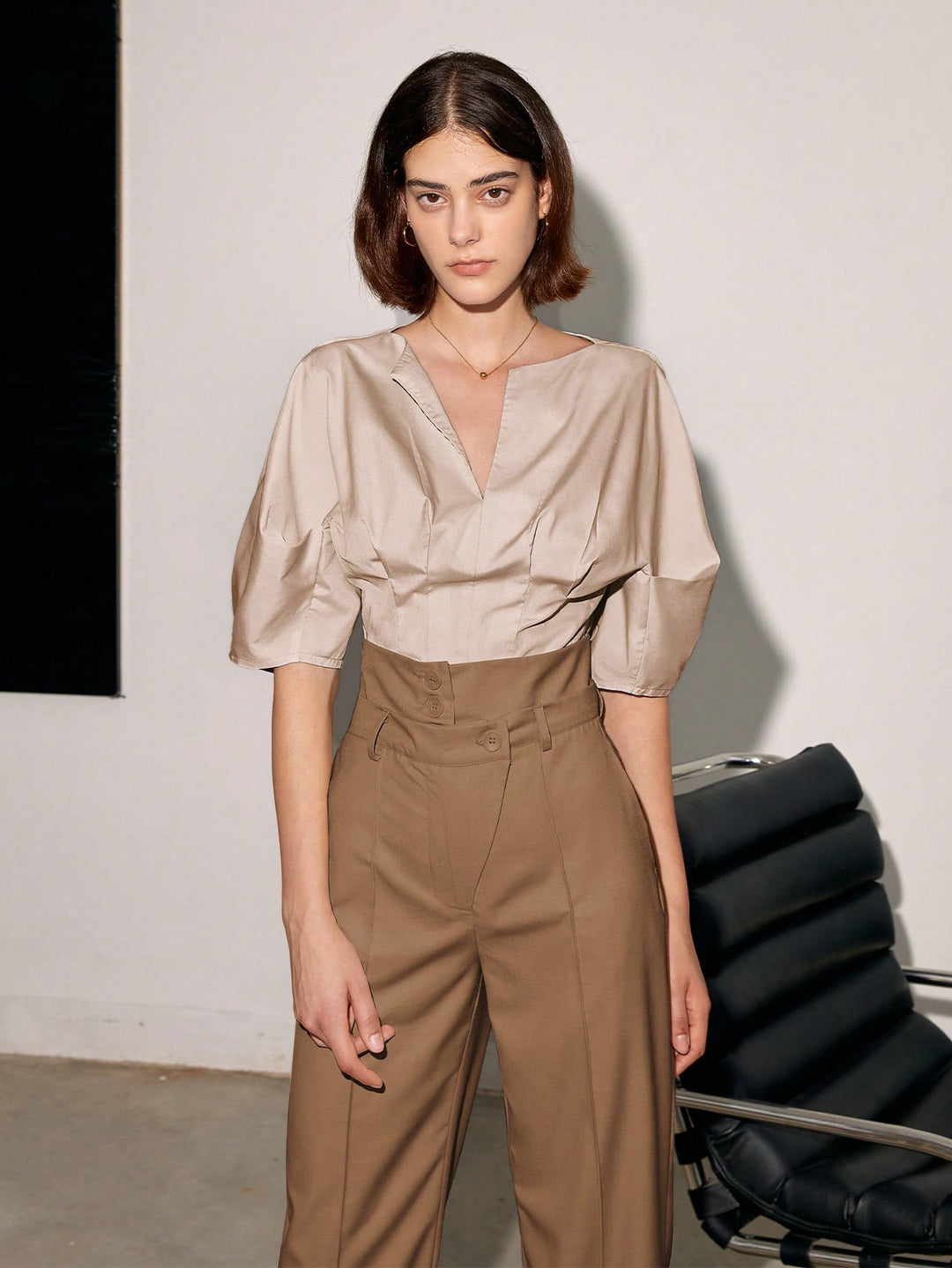Pantalon SHEIN, maro