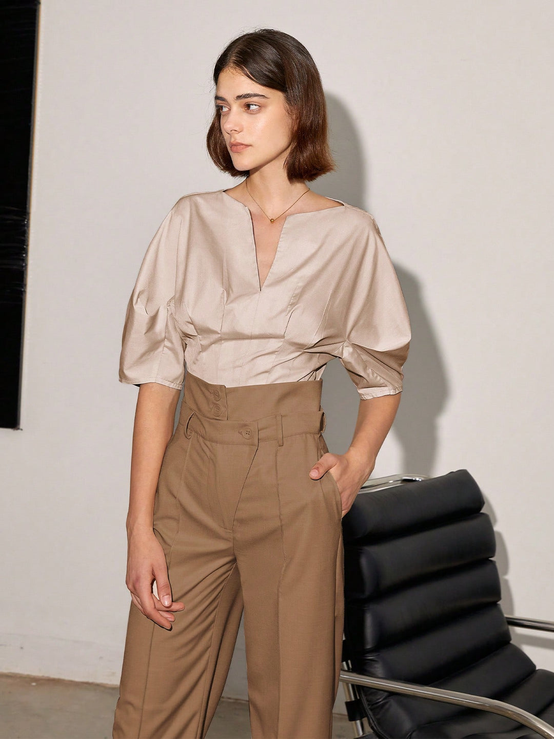 Pantalon SHEIN, maro