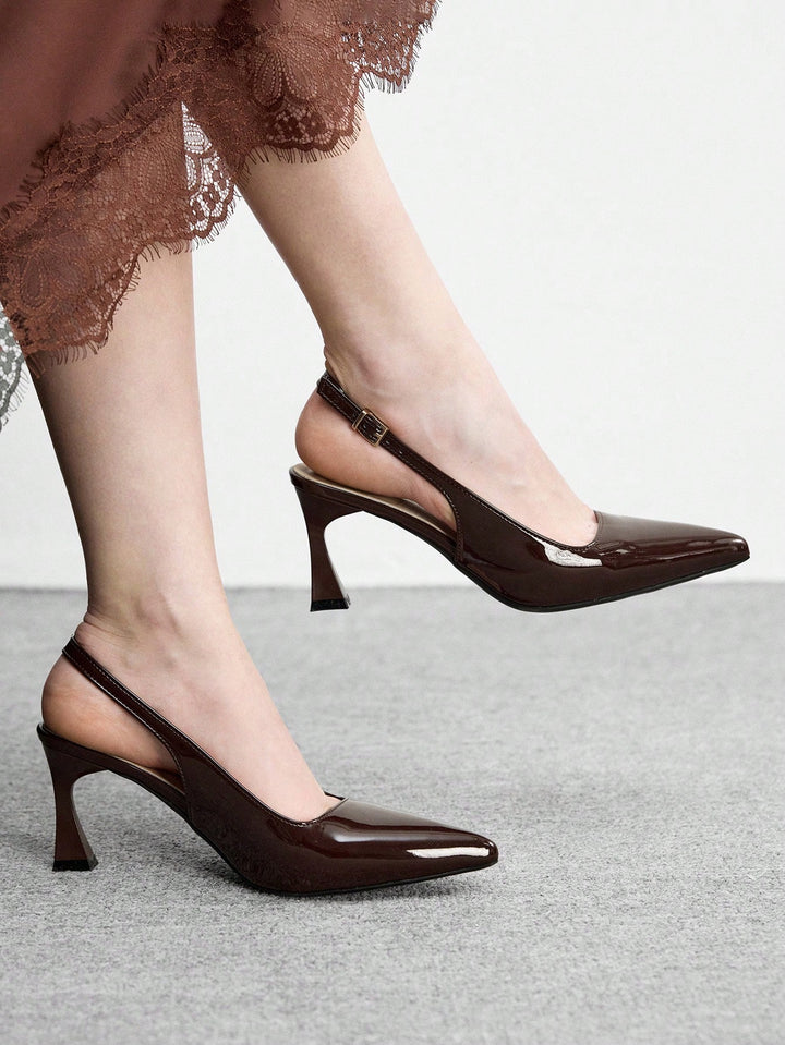 Pantofi cu toc SHEIN, maro